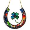 Valentine's Day Four-Leaf Clover Acrylic Pendant with Chain for Window or Porch Decoration