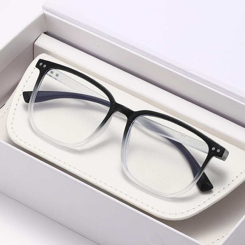 Classic Retro Large Square Frame Myopia Glasses Wood Grain Anti-blue Light Short Sight Glasses Trendy Minus Diopter Eyeglasses