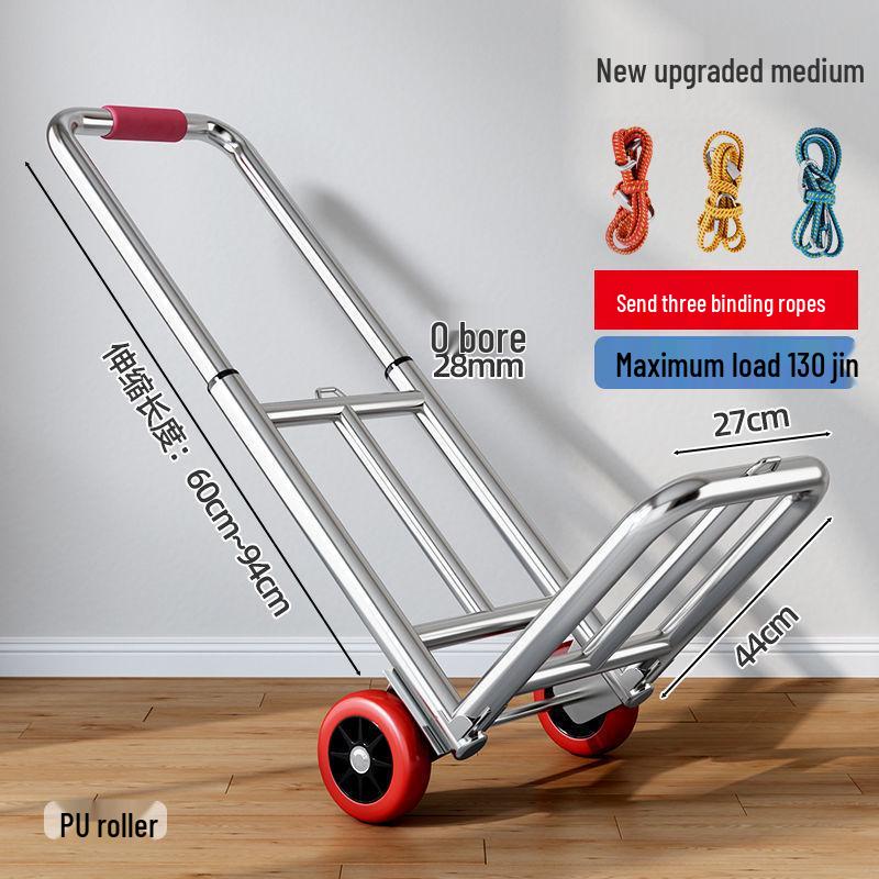 Compact Folding Hand Trolley - Portable Luggage and Cargo Cart for Home and Shopping