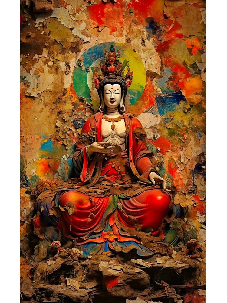 5DDIY Diamond Painting Diamond Mosaic Religious Cross Embroidery Diamond Painting Buddha Embroidery Portrait Wall Art Decoration