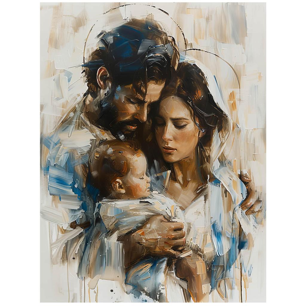 Plakat Ciepło Świętej Rodziny Plakat Ciepło Świętej Rodziny, 30X40 Cm, Rama Aluminiowa Złota, Papier Matowy 230 Gsm