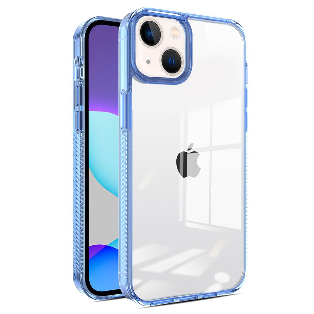 For iPhone 14 Plus Clear Phone Case TPU PC Anti-Slip Drop-Proof Back Cover