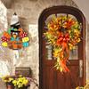 Thanksgiving Decoration Wooden Turkey Pumpkin Door Wreath for Front Door Sign Wall Signs, Thankful Blessed Grateful Pumpkin Sign Hanging for Fall