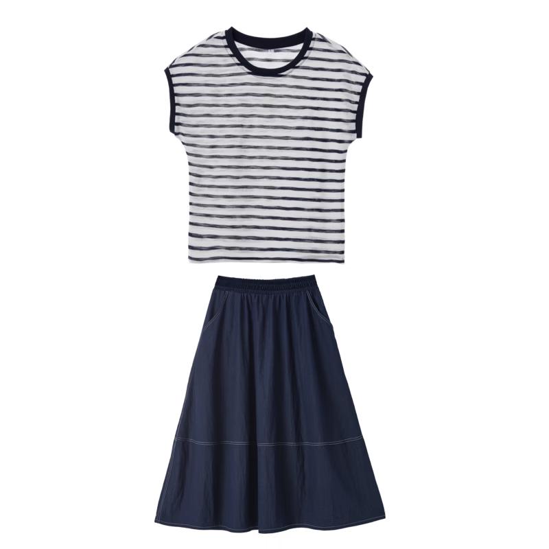 Boutu Women s Commuter Casual Top & Skirt Set L
