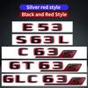 Suitable for Mercedes Benz Rear Letter Sticker C63S GT63S S63LGLE53 SL63S Modification W205 W206 C190 X290 W167 Black Red Versi