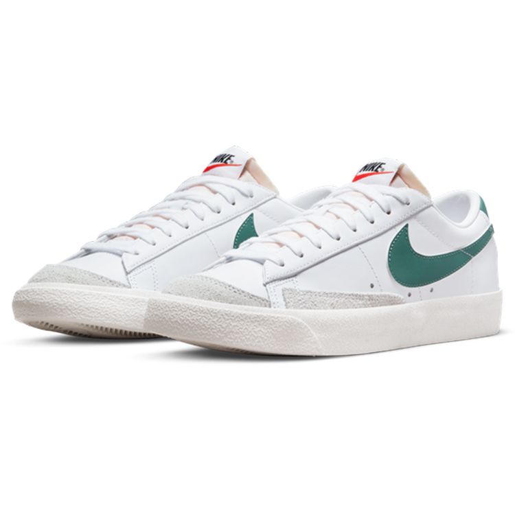 Nike Blazer 77 Leather Casual Slip-Resistant Shock-Absorbing Durable Low-Top Sneakers Women Sneakers White Green Gray DC4769-112