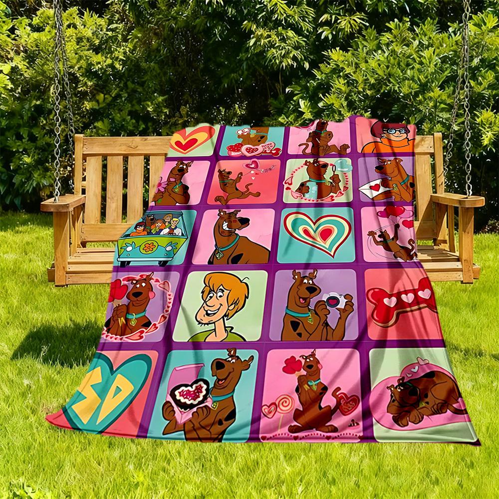 1 Stück Scooby-Doo Valentinstag Outdoor-Decke Leichtes Flanell, Weich & Warm, Ganzjahres, Outdoor, Camping, Wohnzimmer, Büro, L1106043