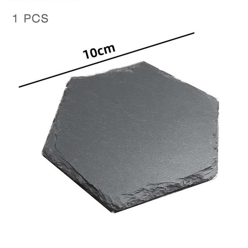 

1 шт. подставка под стакан из натурального сланца для обеденного стола, защитный коврик для кофе, чая, кружки, подставки под приборы, аксессуары для кухни As shown in
