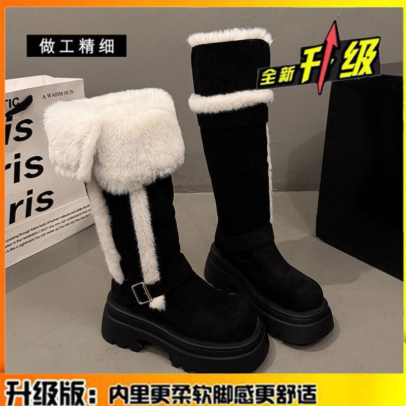 

Sheepskin and fur are integrated, but knee-length snow boots, children s fleece thickened thermal cotton shoes, thick-soled small boots. 40