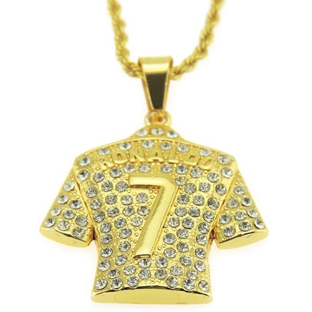 Ronaldo No. 7 Jersey Necklace for Men’s Football Player Memorial Necklace