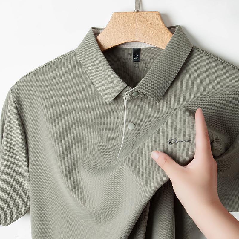 

Traceless Split-ended Summer Clothes Men s Dad Short-sleeved T-shirt Stall Men s Polo Shirt 4XL