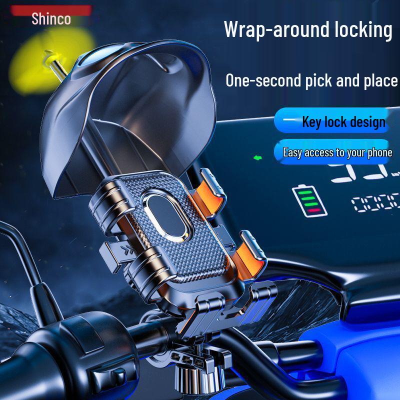 Shockproof Phone Holder for Electric Vehicle - Anti-Shake, Small Helmet, Windmill Design for Motorcycle Delivery Riders