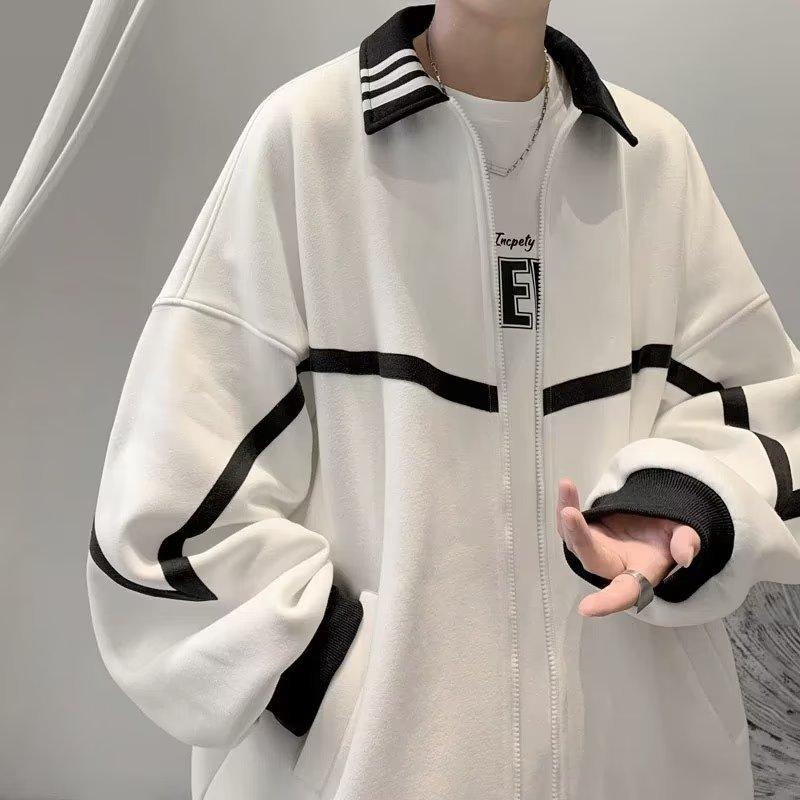 Men's Jacket Casual Loose Fit Versatile Hong Kong Style Baseball Uniform Top For Spring And Autumn