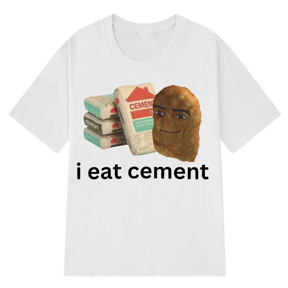 ZX Tee I Eat Cement Funny Chicken Nugget Meme T-shirt  Women  Casual Oversized T-shirts Harajuku Oversized T Shirts Streetwear