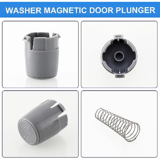 2 Packs AGM73610701 Washer Magnetic Door Plunger and Spring