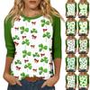 Damer St. Patrick's Day-tryck Rund hals Trekvartsärm Topp