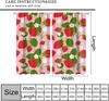 Fruit Window Curtains,Pink Cute Strawberry Green Leaves Flower Retro Art Print Window Drapes for Kids Girls Bedroom Living Room