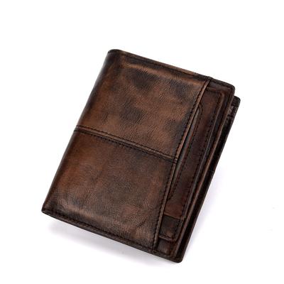 Cartera de cuero genuino para hombre, cartera de marca de lujo para hombre, cartera corta plegable, cartera de bolsillo, carteras para hombre
