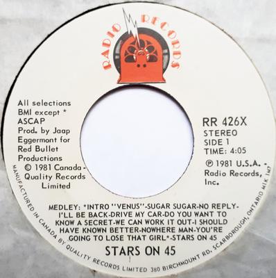 7inch Record STARS ON 45 - Stars On 45 RR426X RADIO 1981 Canada Dance & Electronica Used