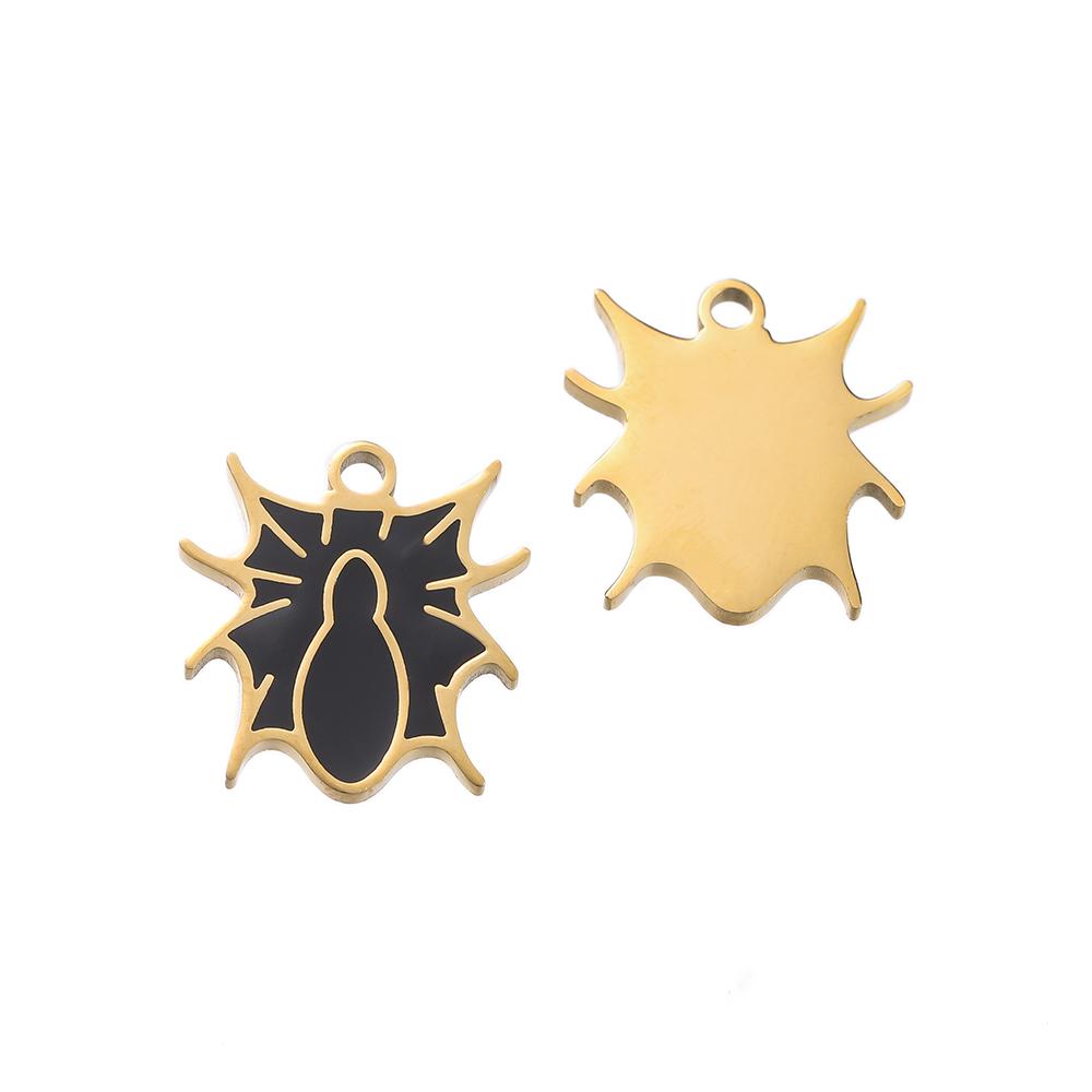 1pcs Stainless Steel Cartoon Halloween Enamel Charms Pumpkin Skeleton Ghost Bat Cat Pendants for DIY Jewelry Making Accessories