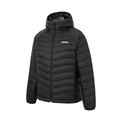 adidas FW24 Outdoor Training Windproof Warm Short Down Jacket With Hood Unisex Jacket Black JW1682