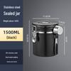 Stainless Steel Airtight Coffee Bean Storage Jar with Breathing Valve & Spoon