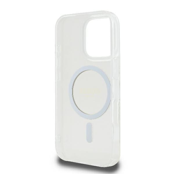 Guess Guhmp16Lhfgeret Iphone 16 Pro6.3 Przeźroczysty/Transparent Hardcase Iml Glitter Circle Magsafe
