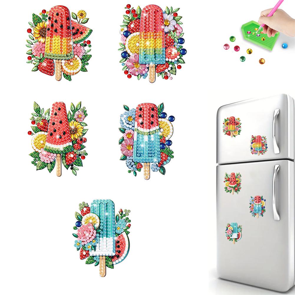 6Pcs Acrylic Special Shape Owl Fridge Stickers Diamond Art Fridge Magnet Diamond Painting Fridge Magnet for Fridge Whiteboards
