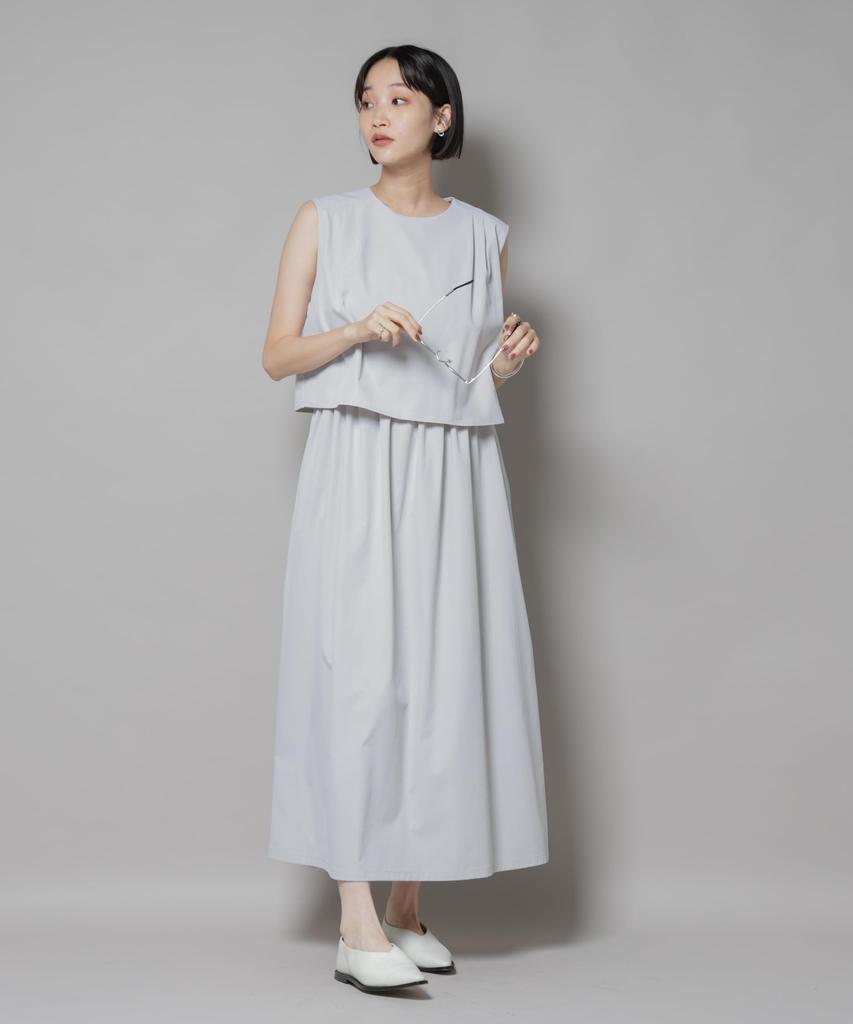 Nano Universe Style Sleeveless F Women's Set-Up Dress, 021, L. Gray, 673-5219308