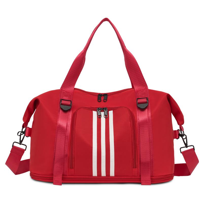

Unisex Large Travel Bag Multi-Functional Duffle Tote Bag Handbags Nylon Waterproof Shoulder Bag Women Wet Dry Pockets Gym Bags красный