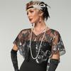 Vintage Style Sequins Tassel Shawls Embroidery Sequin Beaded Short Cape  Clothes Decoration