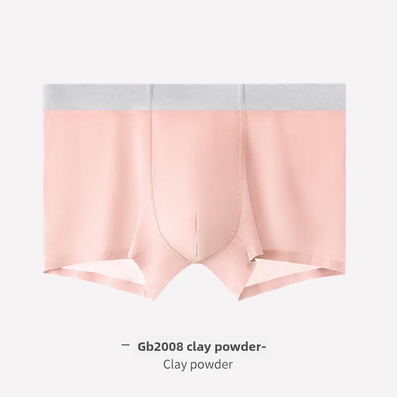 Men's Spring and Summer New Solid Color Ice Silk Anti Trace Speed Dry Flat Angle Underwear