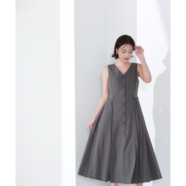 [Natural Beauty Basic] Side Pleated Jumper Skirt