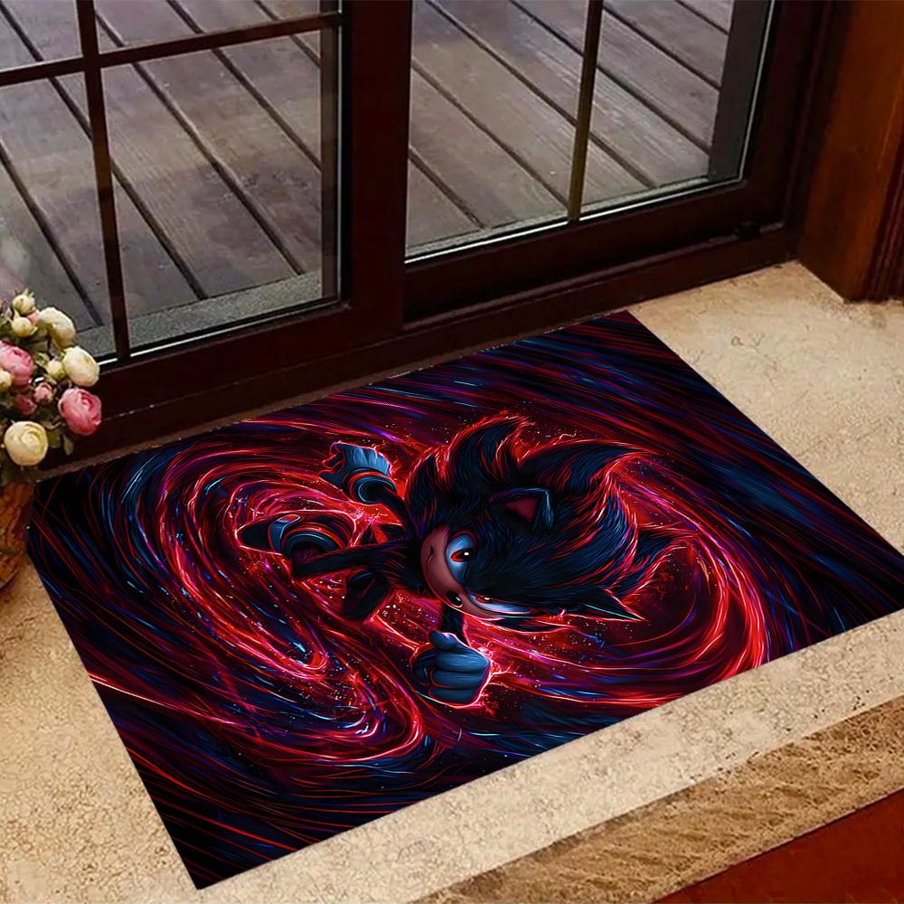 Sonic Shadow Themed Floor Mat Nonslip Mat Decorative For Living Room Game Room Doormat Machine Washable Vintage Decorative