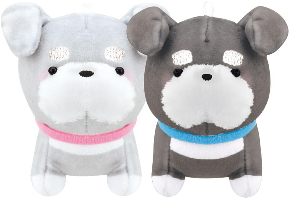 

[CRUX] NicoNui NicoNui Keychain Set of 2 Matching Schnauzer Plush Toys with Magnetic Cheeks (111890)