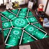 Geometric Mandala Pattern Green Carpet, Abstract Modern Style Rug Suitable for use as an anti-slip for living room bedroom sofas