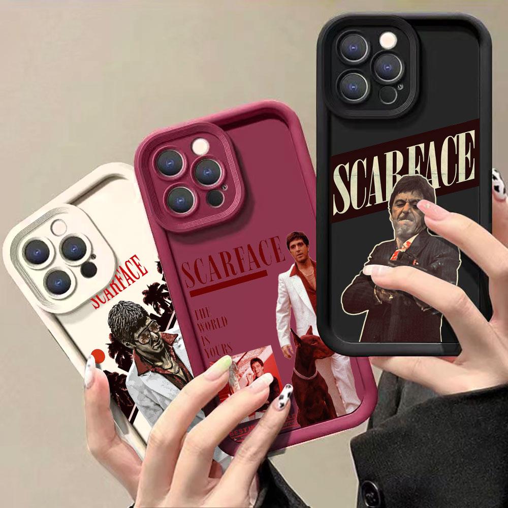 Liquid Silicone Cases For iPhone 15 14 13 12 11 Pro Max 7 8 16 X XS 14 15ProMax Phone Case Scarface 1983 film Al Pacino Covers