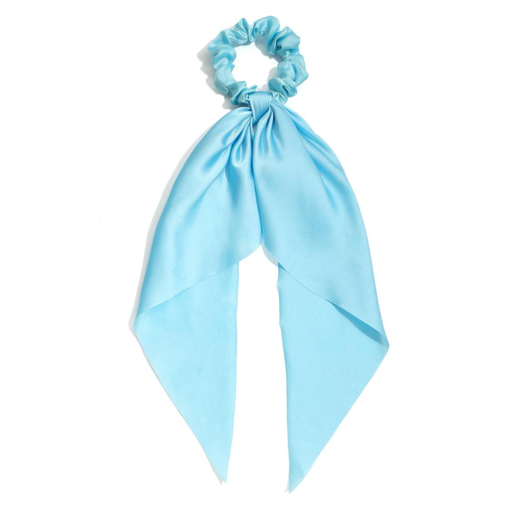 Spring Satin Knot Triangle Scarf: Solid Color Hair Accessory for Women & Girls