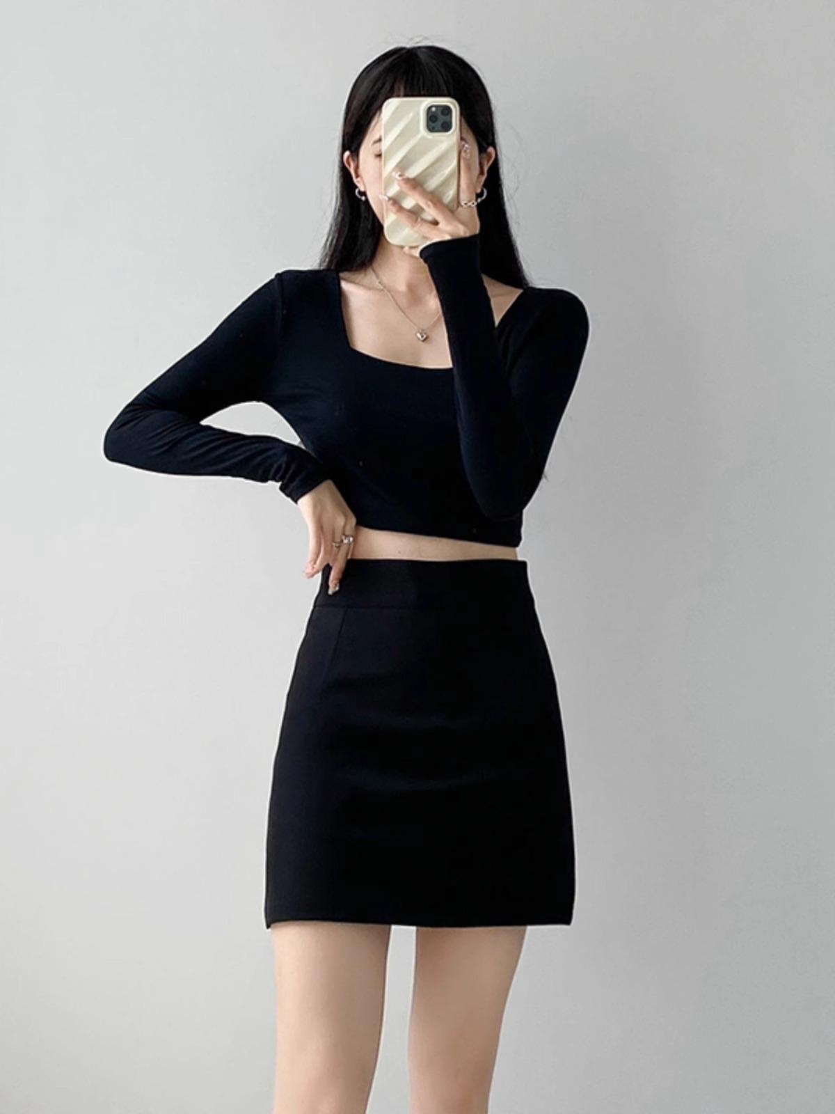 

Women s Gray High-Waist Midi Skirt - Autumn Bodycon A-Line 2XL