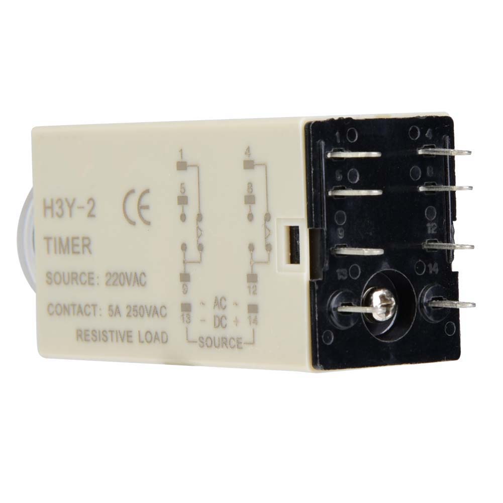 H3Y2 Power On Time Relay Pointer Control Delay Timer 8Pin 5A AC220V (1S)