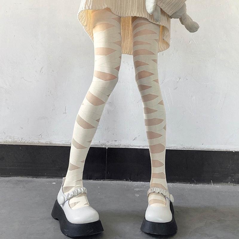 Hollows Pantyhose Criss-Cross Bandage Sexy Tights High Waist Stockings Parties Clubs Dance Wearing OOTDsfor Womens