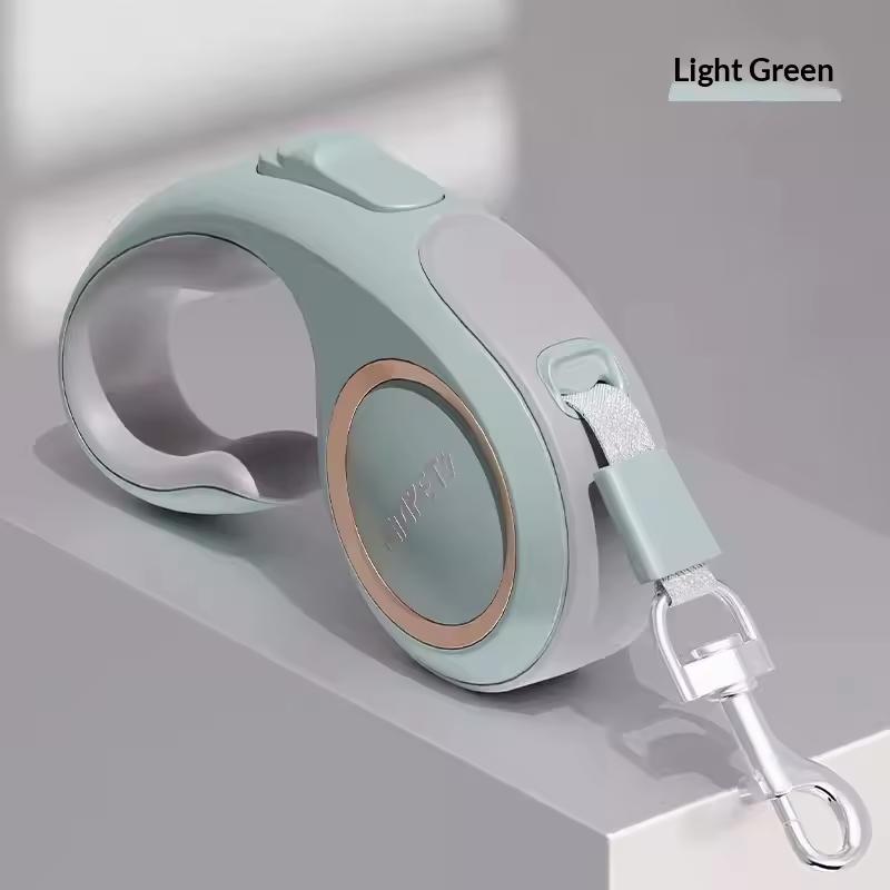 Colorful Adjustable LED Rope Retractable Leash Luxury Dog Cat Lead Automatic Portable Eco-Friendly Durable Nylon Fashion Print (Light green,3M) светло-зеленый