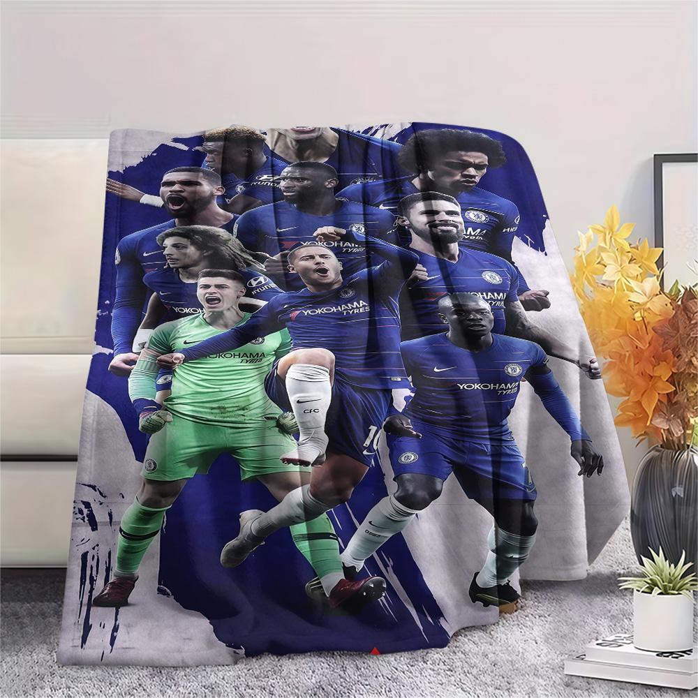Chelsea FC Poster Print FlAannel Blanket, High Quality Comfortable for All Seasons, Home Decor, Warmth and Comfort