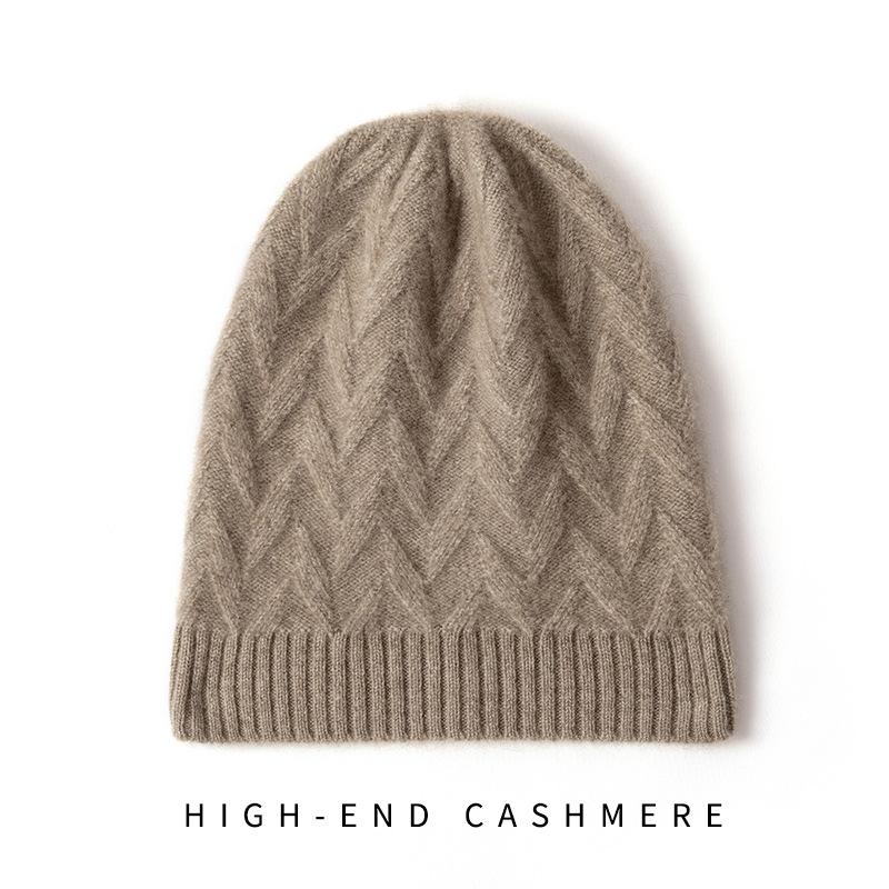 Cashmere Autumn and Winter New Women's Knitted Hat Casual Cable Windproof Warm Ear Protection Cap