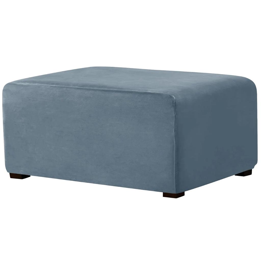 4 Szie Real Velvet Form Stretch Rectangle Folding Storage Covers Ottoman Washable Removable Footstool Protect Slipcovers