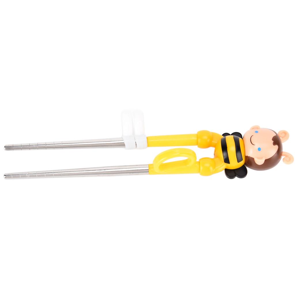 Baby Training Chopsticks Cute Animal Shape Soft Silicon Learning Chopsticks Helper for ChildrenYellow Bee