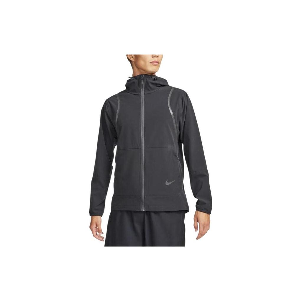 Nike Solid Casual Running Sports Hooded Woven Jacket Men Jackets Black FZ4771-010
