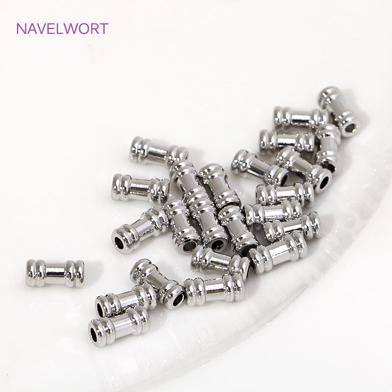 Wholesale 18k Gold Plated Straight Tube Beads Brass Metal Spacer Beads For Beading Jewelry Fittings,DIY Jewelry Making Supplies