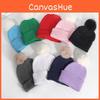 Color Plush Solid Ball Knitted Cap Breathable For Fall Season Gift Fashion