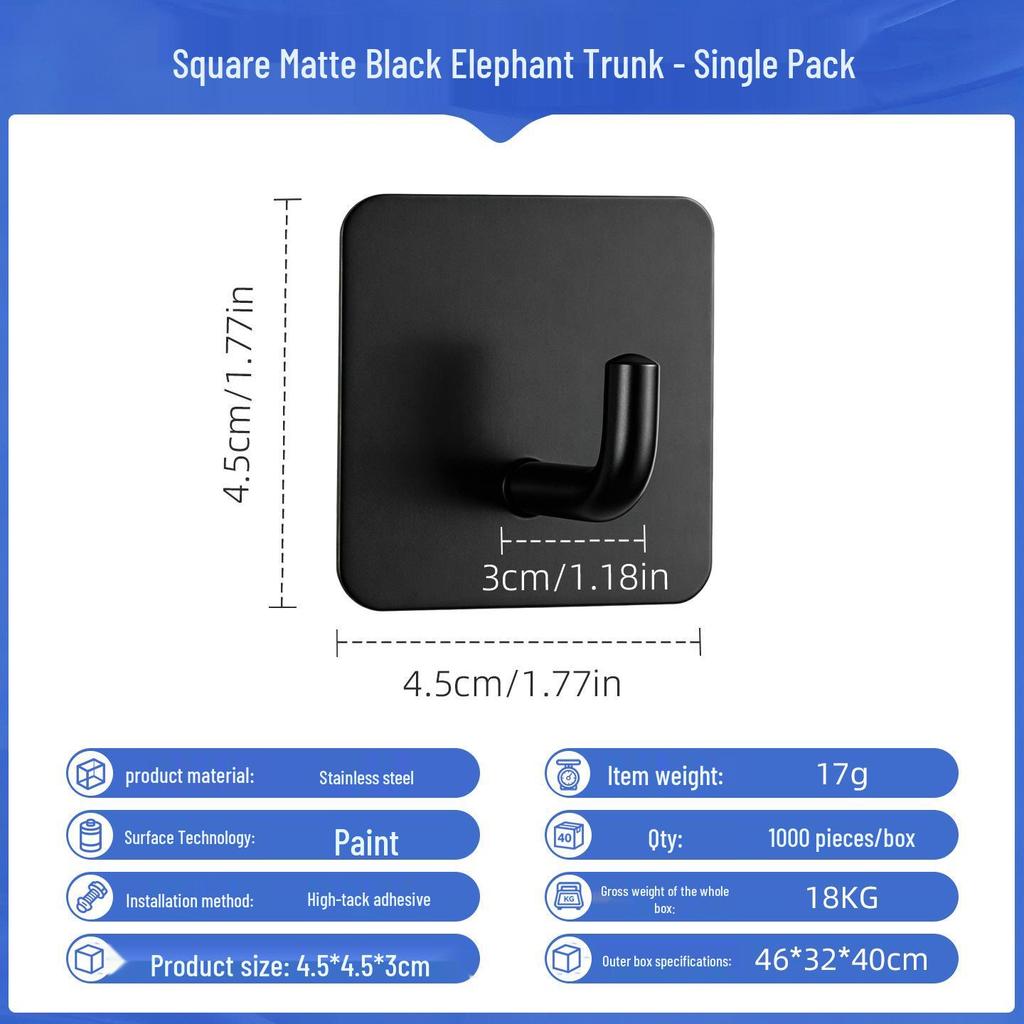Punch-Free Strong Adhesive 304 Stainless Steel Wall Hook
